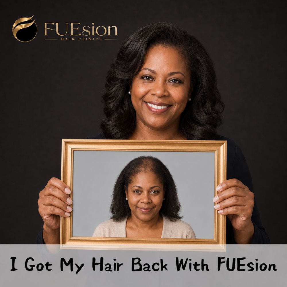 InFuze ScalpPulse non-surgical hair restoration result — FUEsion Hair Clinics