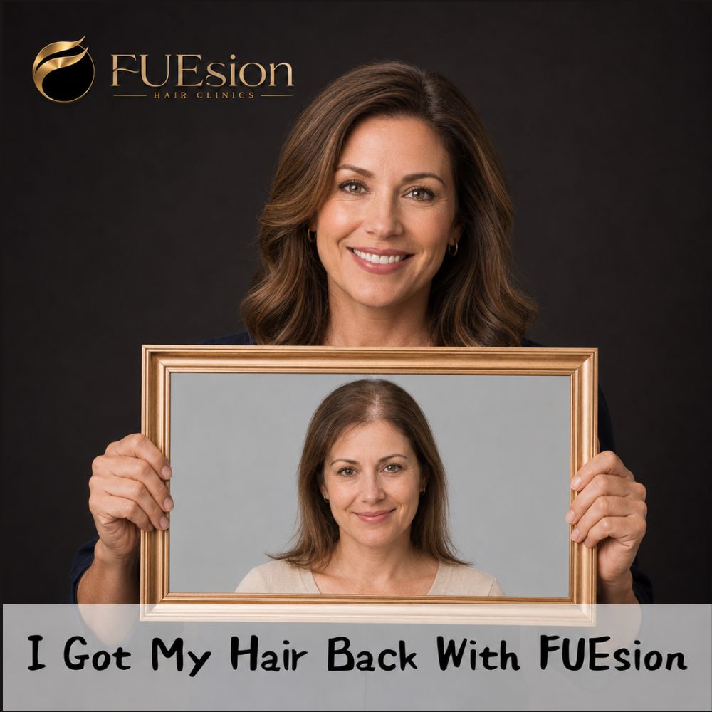 InFuze density restoration result — non-surgical ScalpPulse treatment, FUEsion Hair Clinics