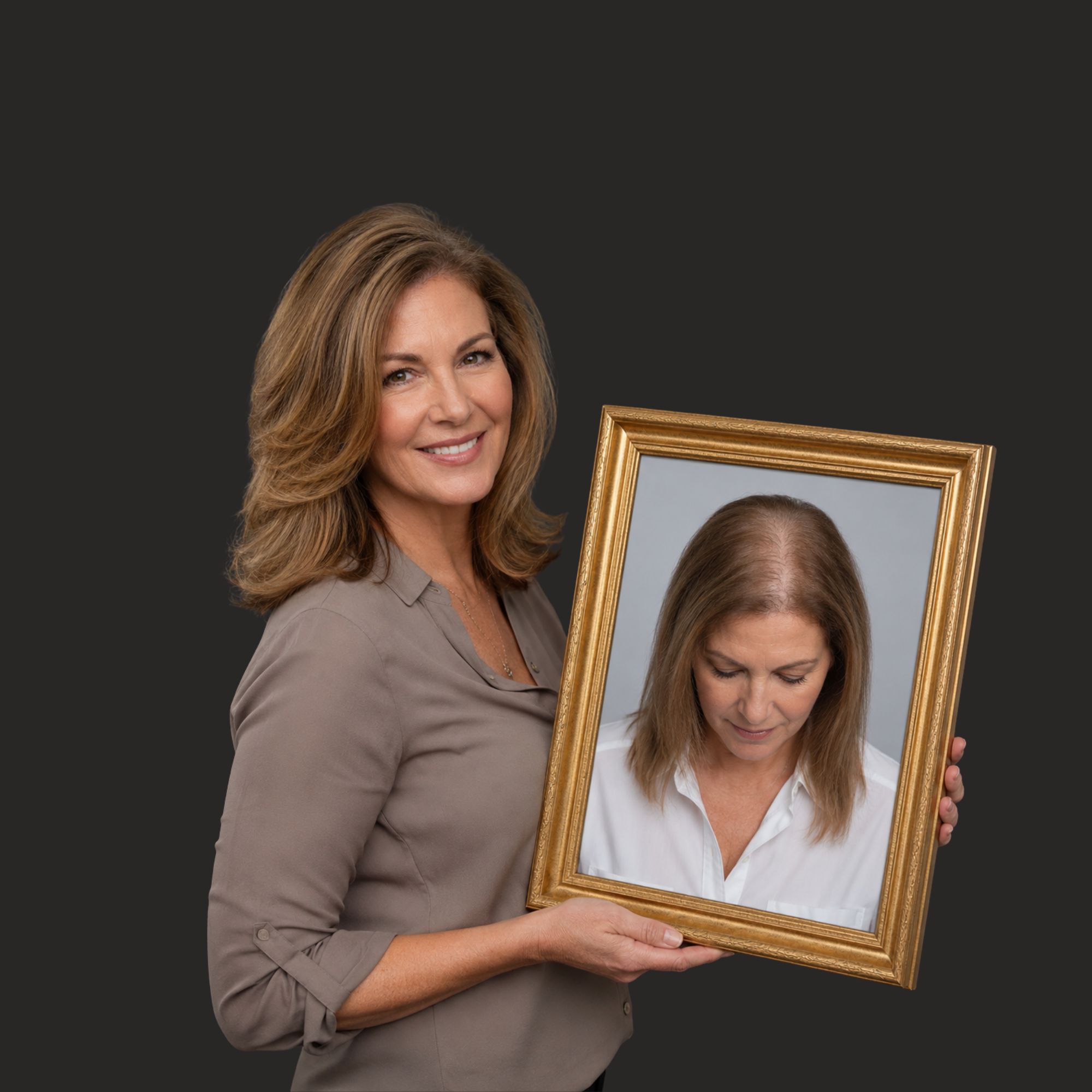 Before and after — crown restoration for androgenetic alopecia