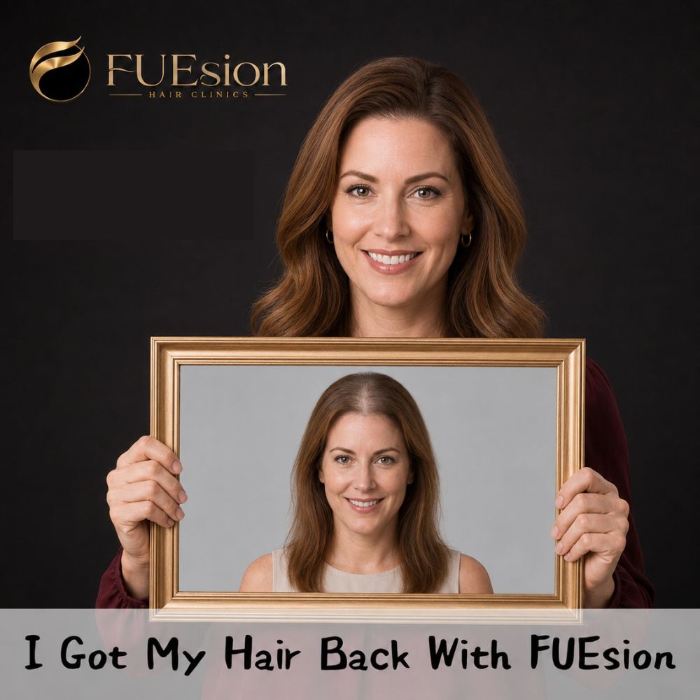 Female hair transplant result — FUEsion Hair Clinics