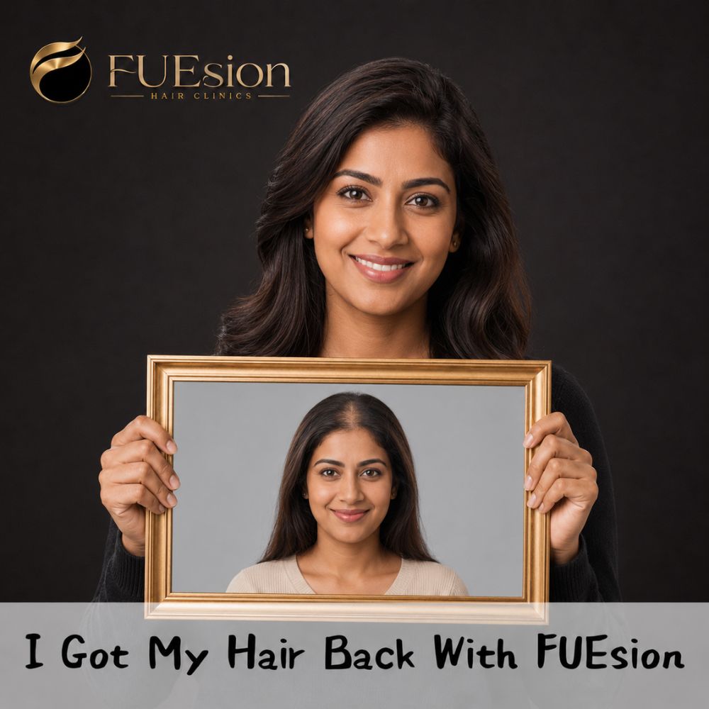 InFuze non-surgical hair restoration result — FUEsion Hair Clinics