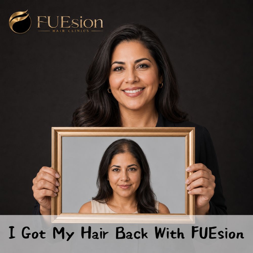 InFuze crown and part restoration result — non-surgical treatment, FUEsion Hair Clinics