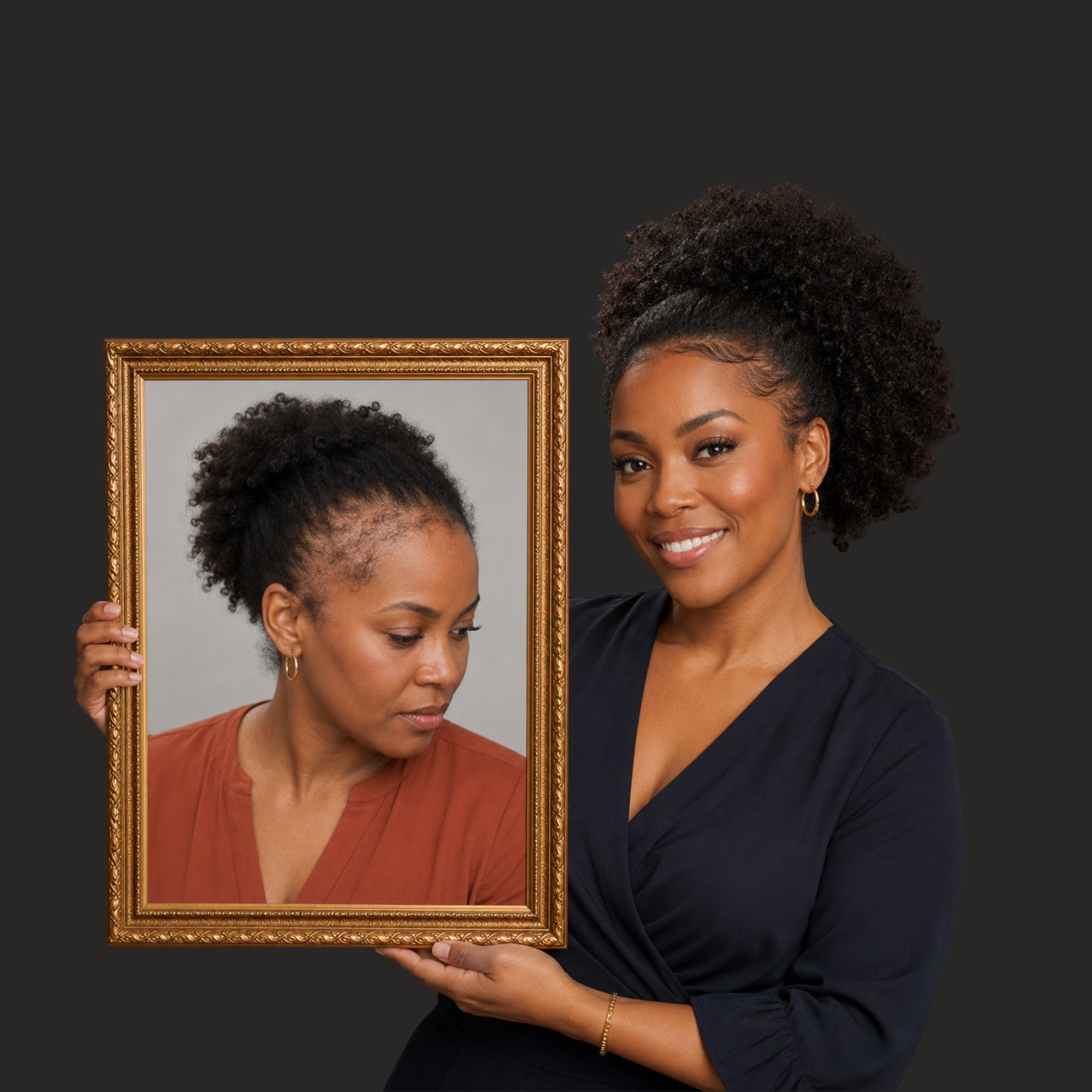 Before and after — hairline restoration for traction alopecia