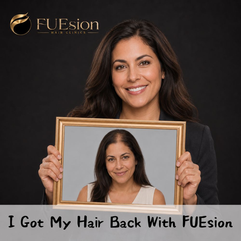 Female hair transplant result — FUEsion Hair Clinics