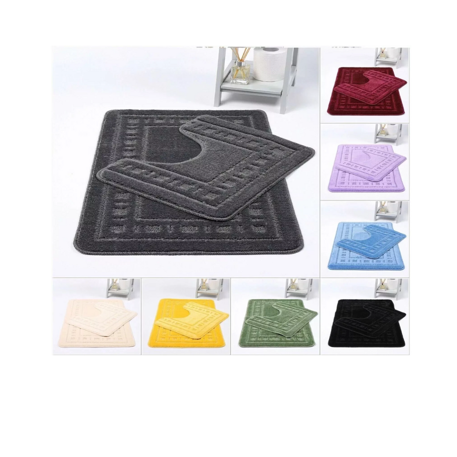 2-piece bath mat set with a non-slip pedestal rug and absorbent bathroom rug, perfect for adding comfort and style to your ba