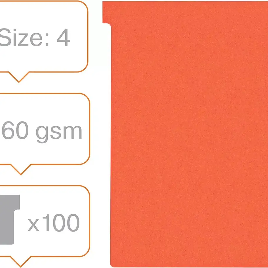 A hand holding a single Nobo T-Card Planning Card in red, showcasing the size 4 dimensions and the smooth, durable surface fo