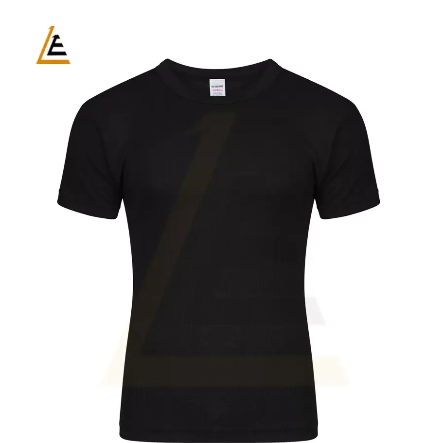 Back view of a men's thermal vest, showcasing its snug fit