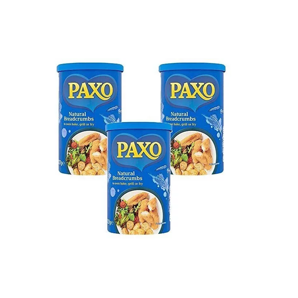 Paxo Natural Breadcrumbs (227g, Pack of 3) – Light and crispy breadcrumbs, perfect for coating, stuffing, and cooking.