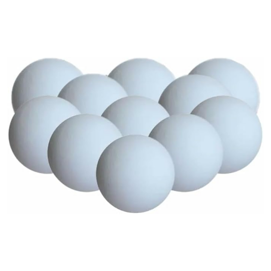 LE11® 12-pack white table tennis balls, 40mm in size, designed for training and recreational games, offering consistent
