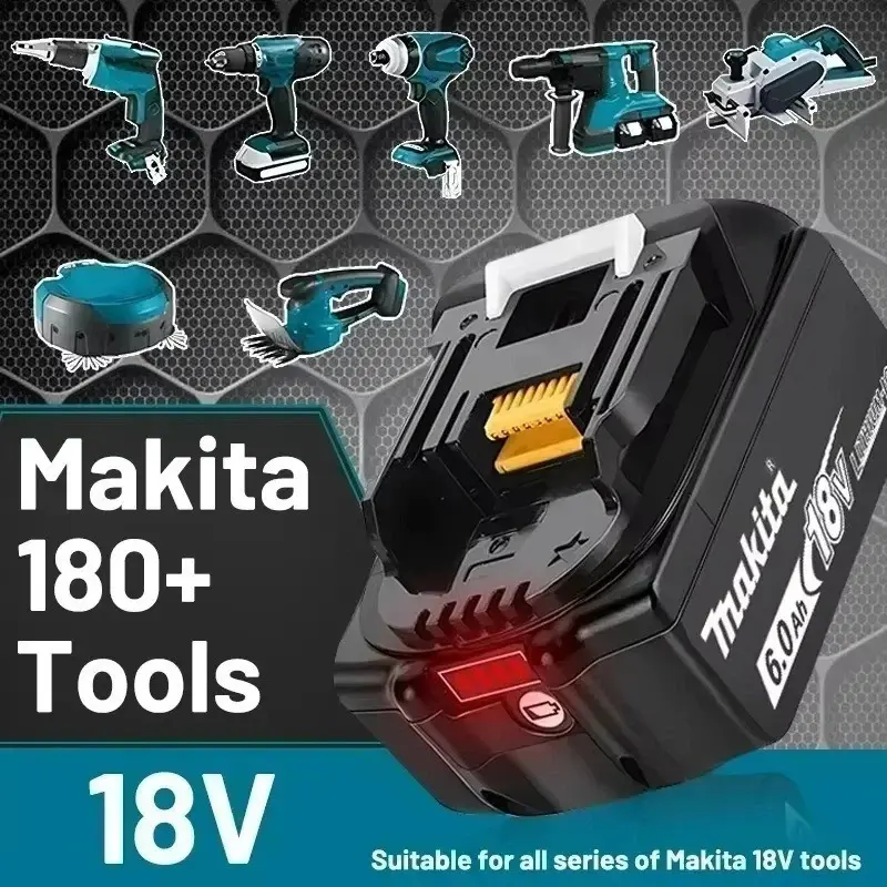 Origin Makita BL1860B Battery Close-Up Showing Terminals and Label