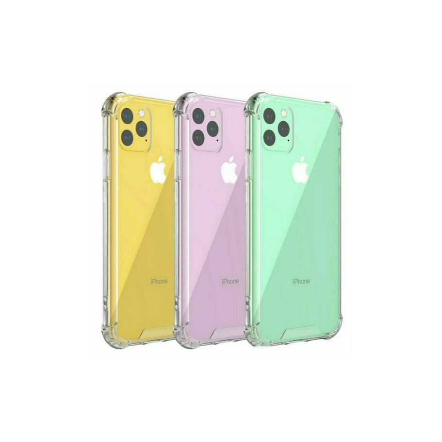 Shockproof soft TPU silicone phone case for iPhone 12, 11 Pro, SE, 6s, 7, XR, and XS.