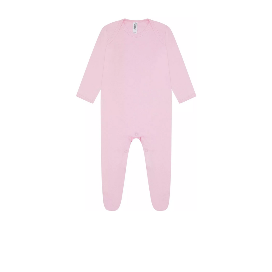 Side view of a long-sleeve baby sleep vest, highlighting its snug fit