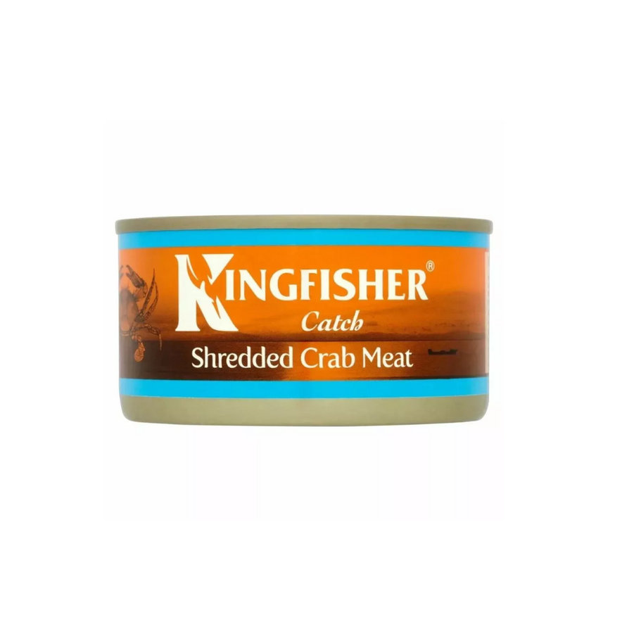 Kingfisher Shredded Crab Meat, 170g per can, pack of 2, ideal for adding delicious, tender crab meat to salads, sandwiches, a