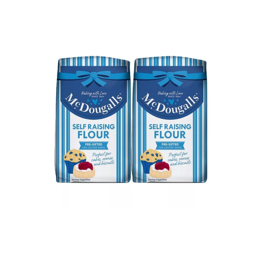 3 x 500g McDougall's Pre-Sifted Self-Raising Flour – Perfect for baking cakes, biscuits, and cookies with a light and fluffy