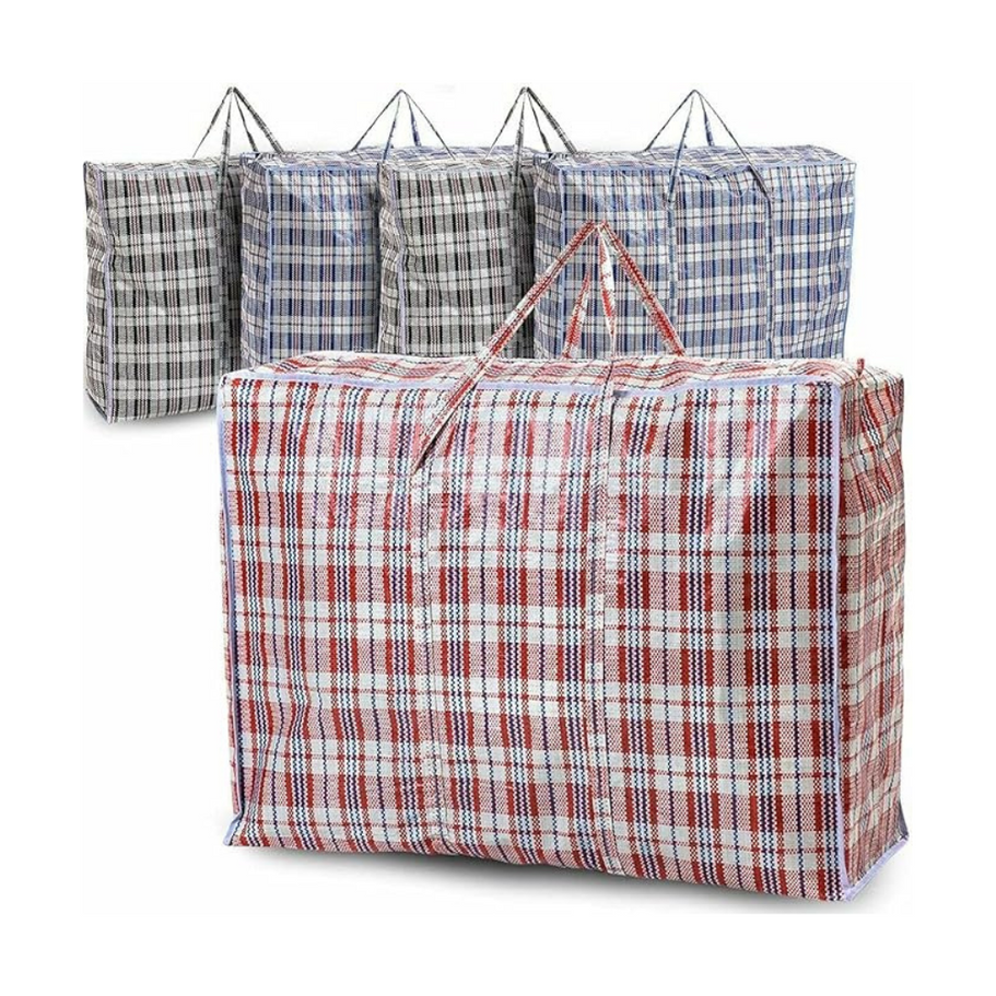 Set of five LE11® extra large jumbo reusable zipped storage bags, featuring a clear, durable design with strong zippers
