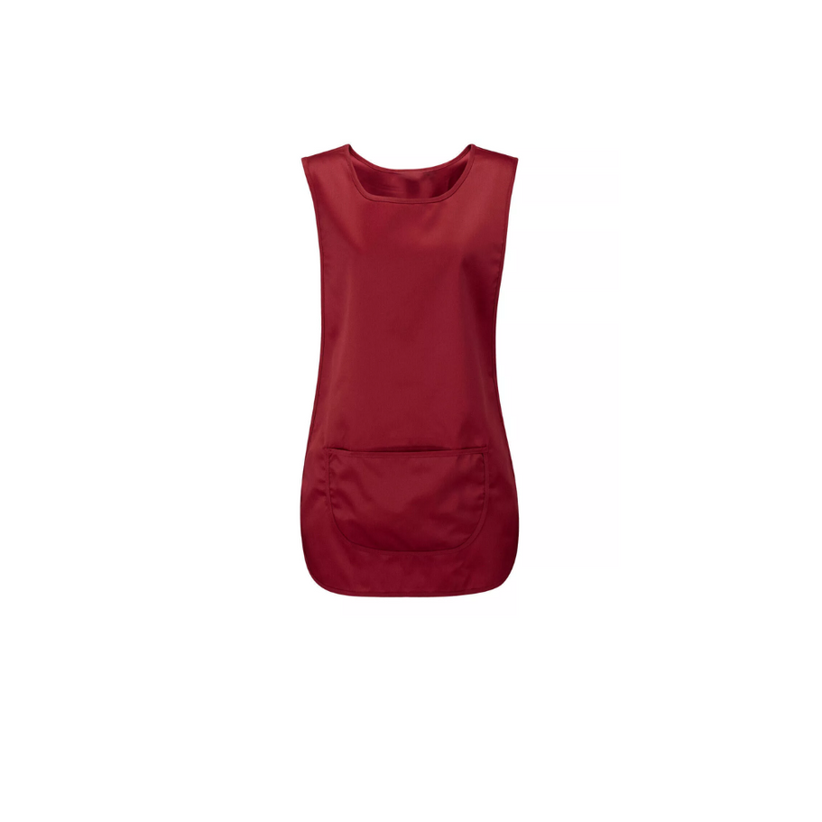 Work-ready tabard apron with front pocket design, ideal for catering, cleaning, and overall uniform needs.