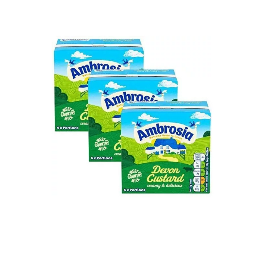 Ambrosia Devon Custard (500g, Pack of 3) – Smooth, creamy, and delicious custard, perfect for desserts or enjoying on its own