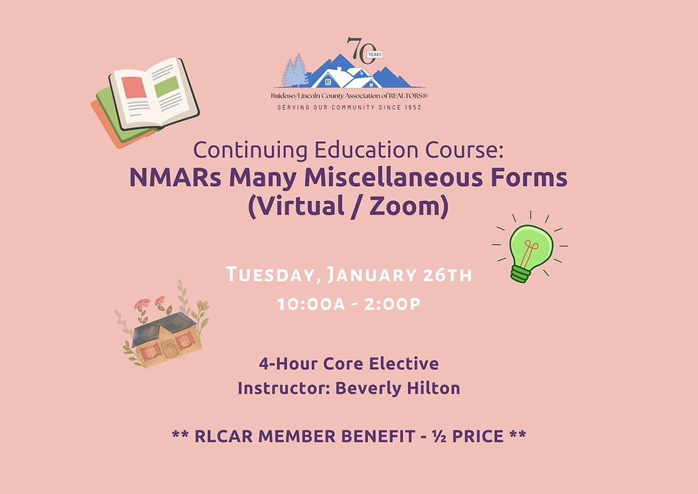 CE: NMARs Many Miscellaneous Forms