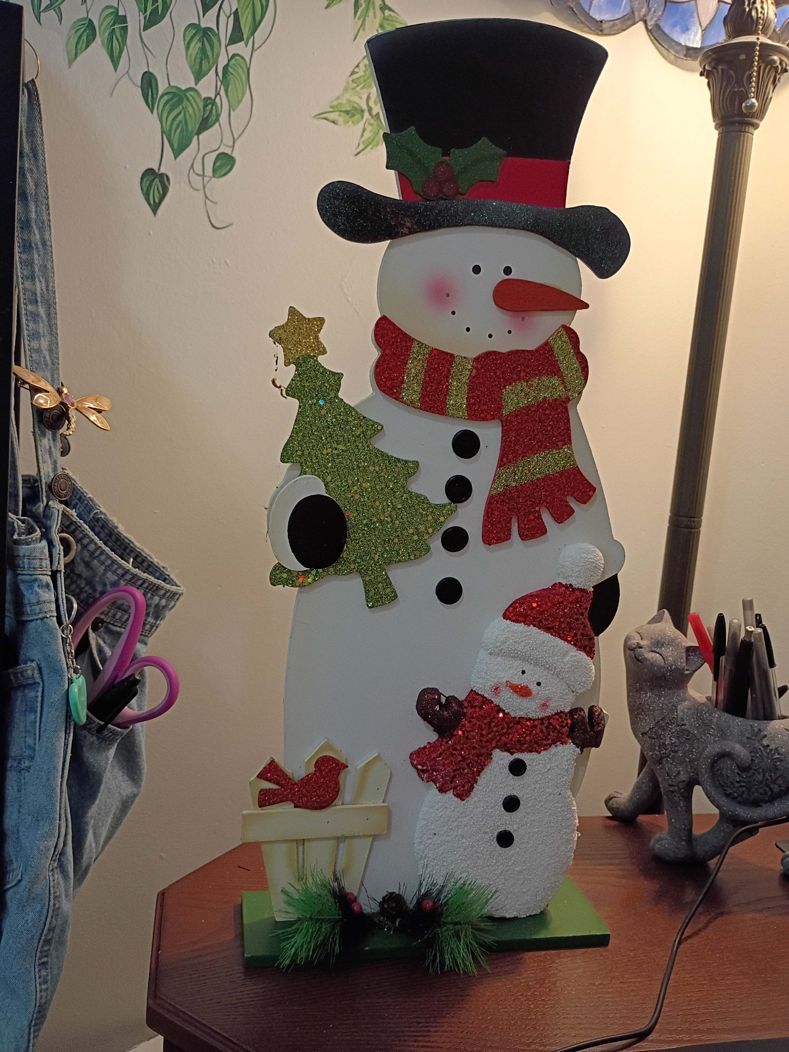 22 inch wooden snowmen decor