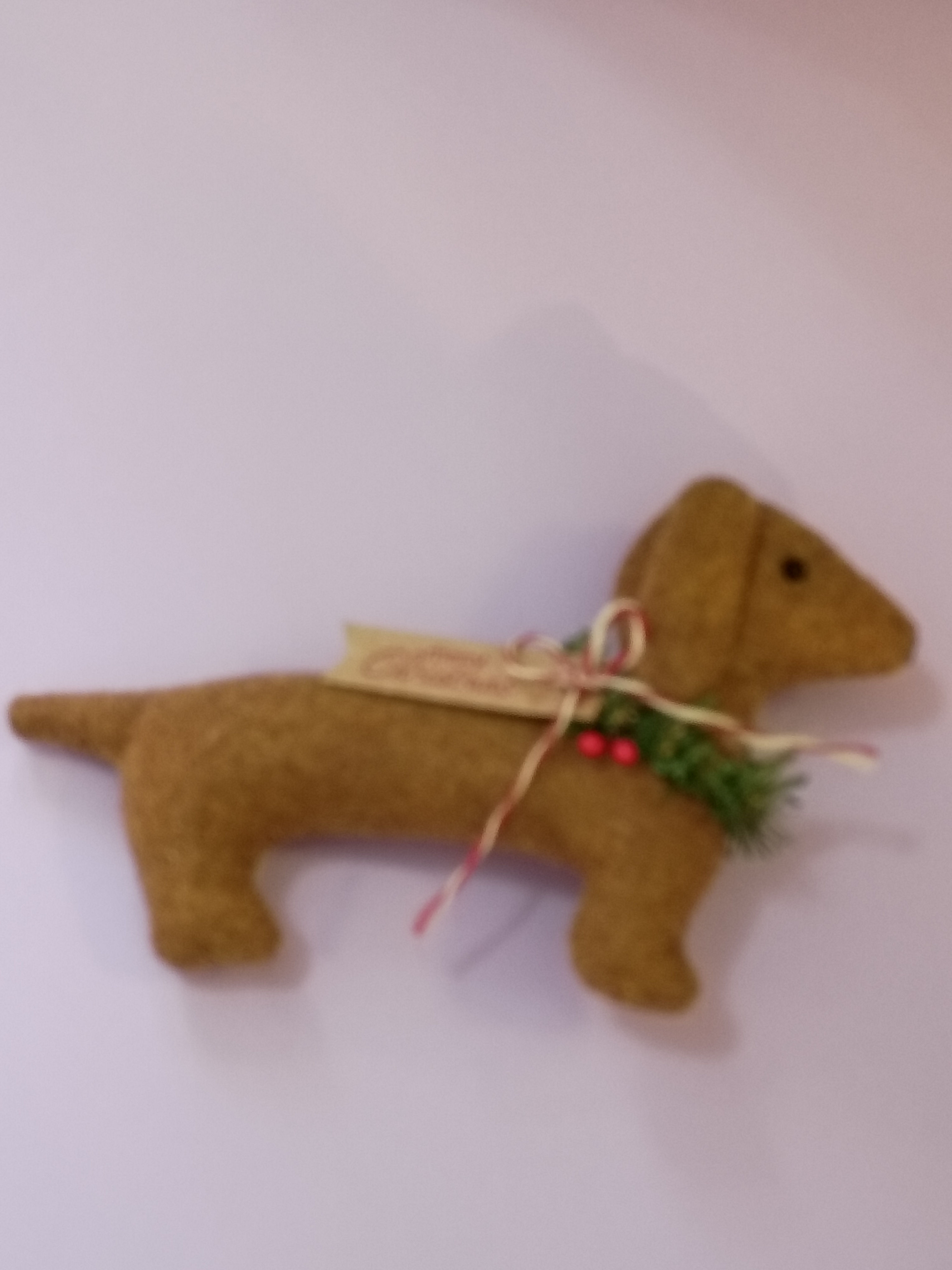 Dashing dachshund ornament 