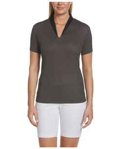 Callaway Ladies Diamond Jacquard Polo in the color black