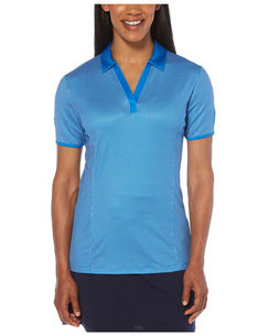Callaway Ladies Gingham Top in the color magnetic blue