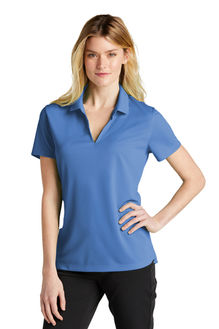 Nike Ladies Dri-FIT Micro Pique 2.0 Polo in the color valor blue