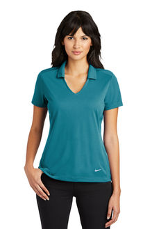 Nike Ladies Dri-FIT Vertical Mesh Polo in the color blustery