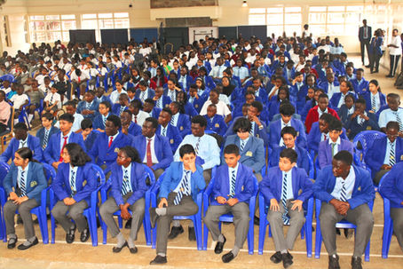 Jalaram Academy Term Three Opening Day Assembly in progress