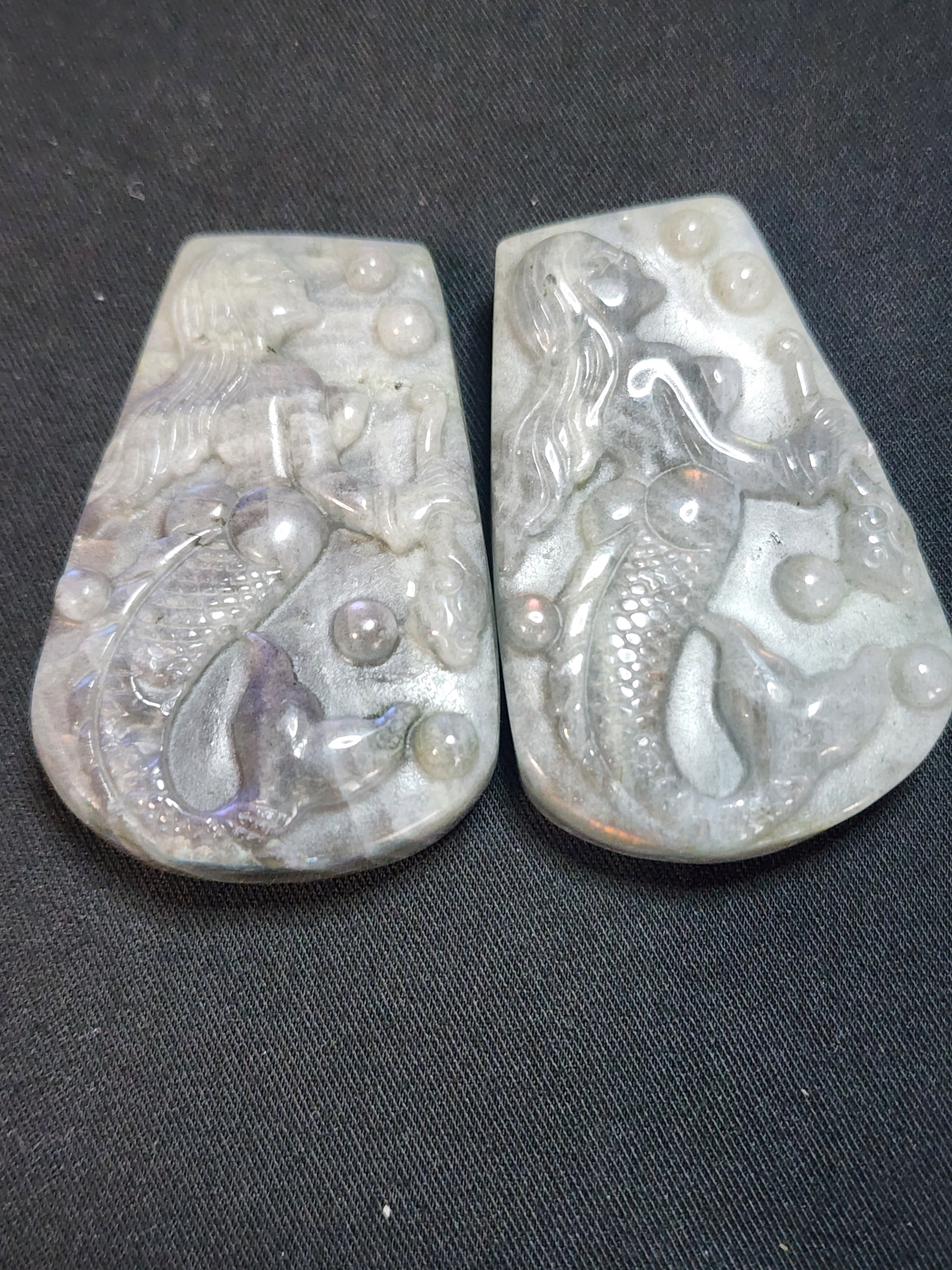 Labradorite Mermaid Carvings