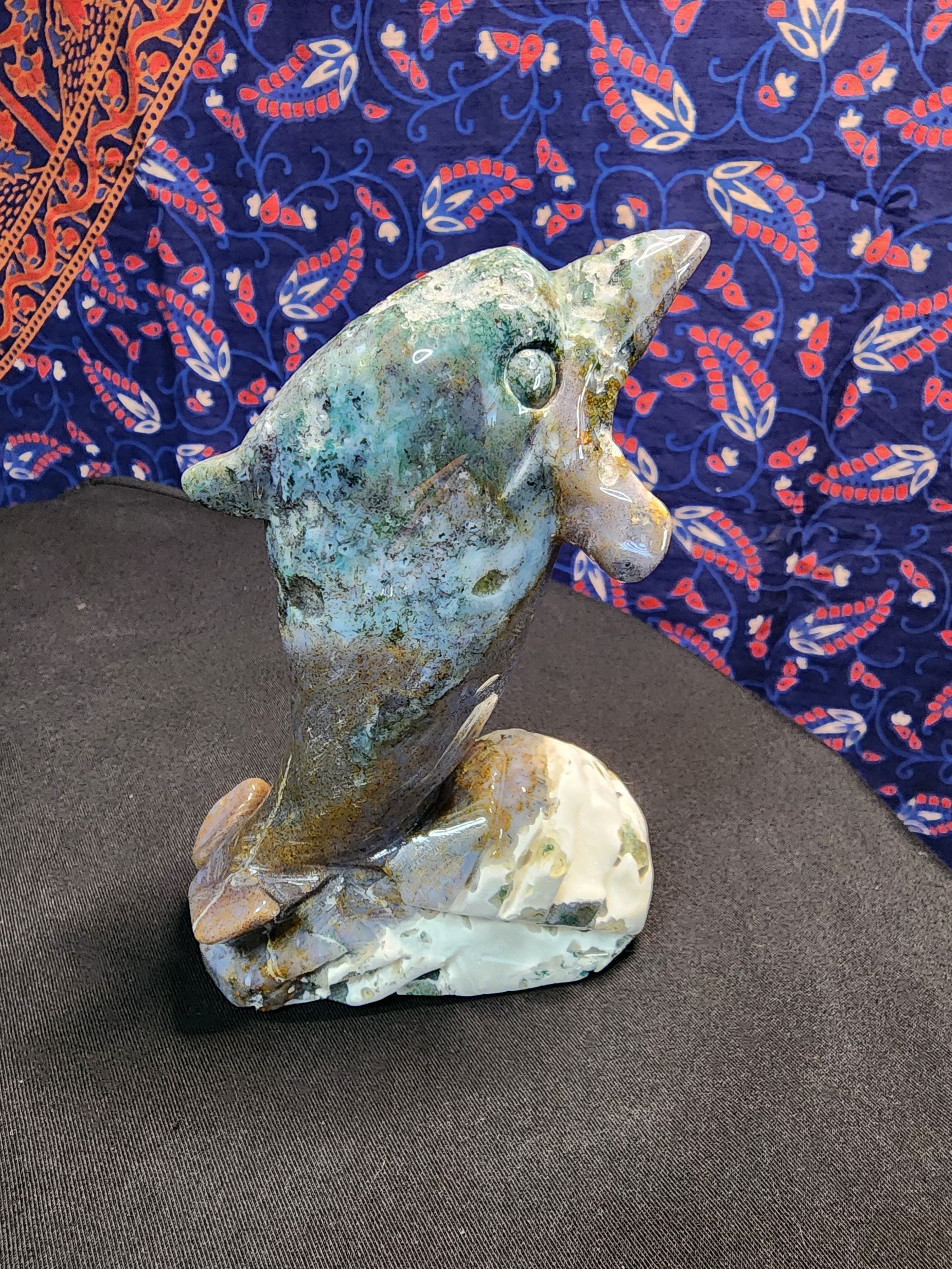 Ocean Jasper Dolphin Carving 