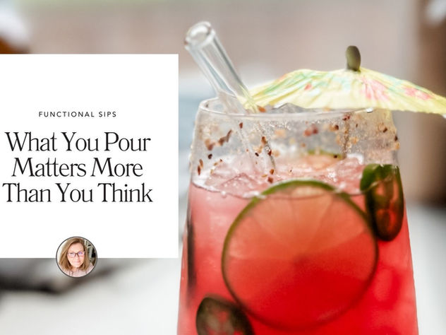 A colorful mocktail representing how what you pour matters more than you think during times of stress.