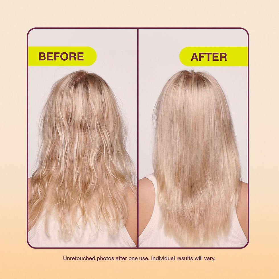 Before and after one use of The Rootist Strengthen Shampoo and Conditioner — unretouched photos show