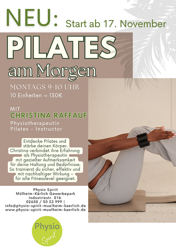 Pilateskurs Start Neu Physio Spirit Mülheim Kärlich
