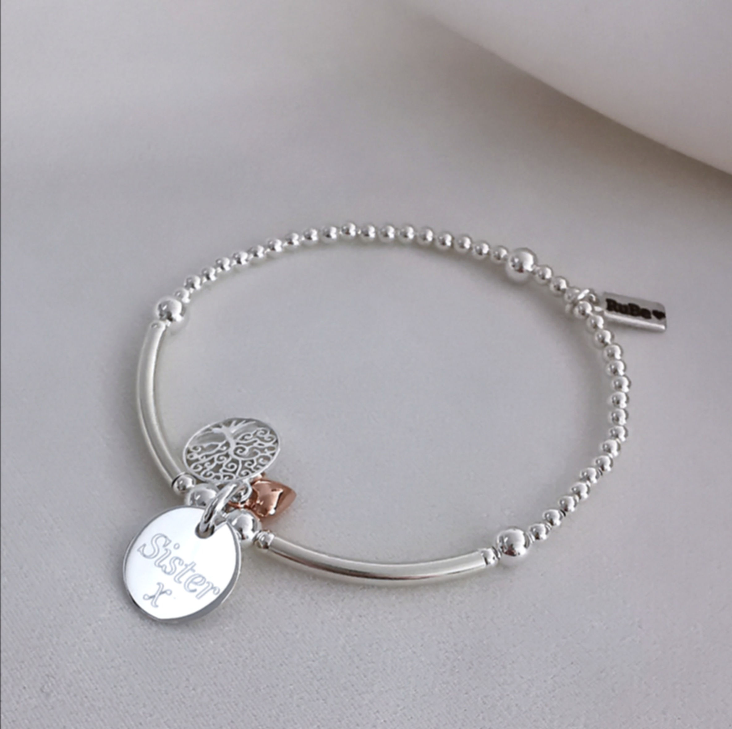 Sterling Silver Personalised Sister Bracelet
