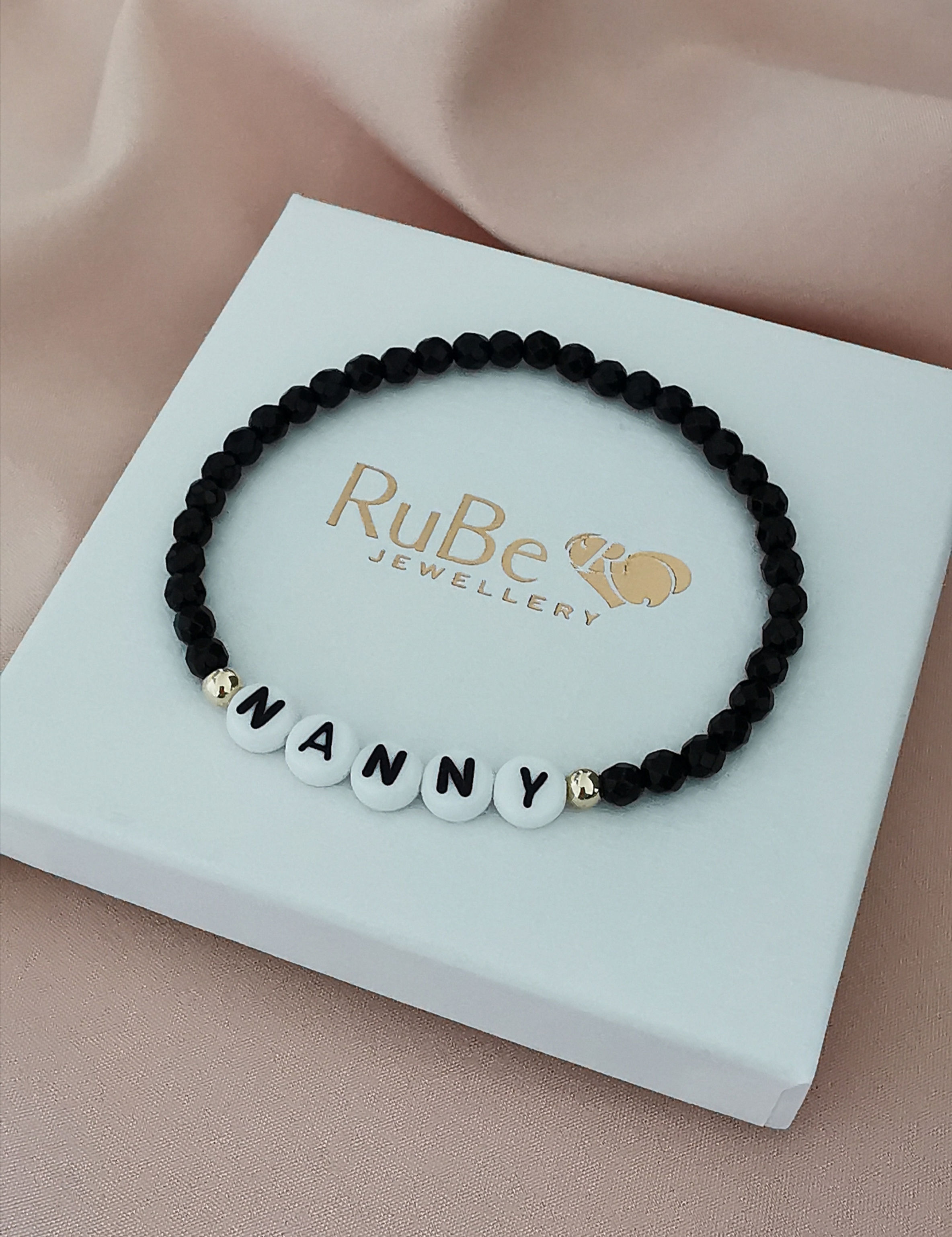 Black Personalised Letter Bracelet