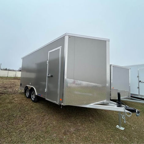 102x16 wide-body aluminum enclosed trailer with 10K GVWR, ramp door, and premium construction.