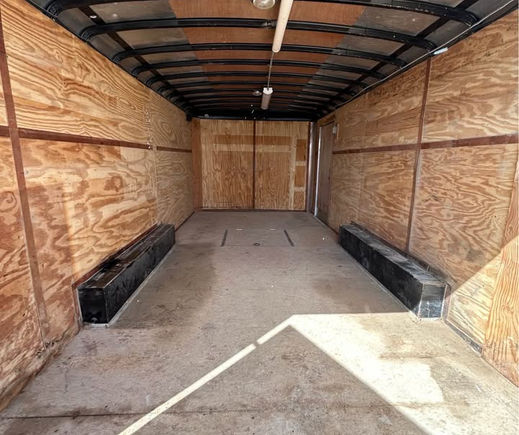 enclosed trailer interior wood walls contractor setup