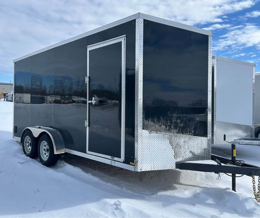 7x16 v nose enclosed trailer side profile