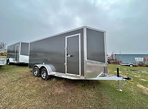 Fully aluminum 7x16 enclosed trailer with aluminum floor, ramp door, and 7K GVWR. Lightweight, durable, and rust-resistant.