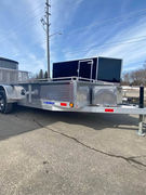 2026 7x16 BEARCO aluminum tandem axle trailer with dual 3500 lb axles, hardwood deck and 3 year warranty. Spring special pricing.