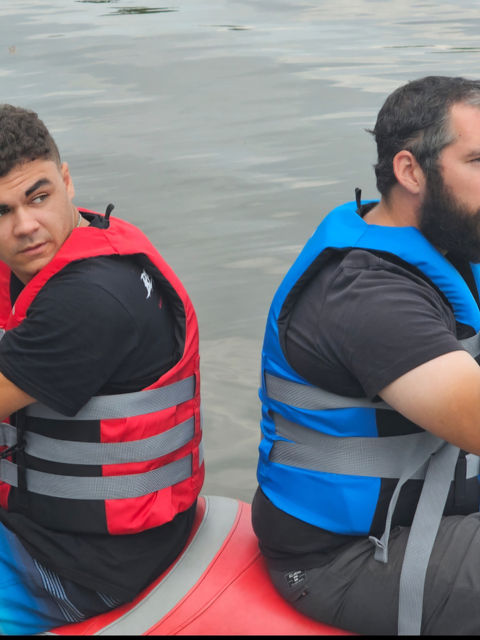 Motion Services team members enjoying a recreational day on the water in Wellington County
