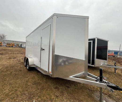 aluminum enclosed trailer side door dual axle view