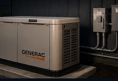 Standby backup generator installation for residential and commercial power systems