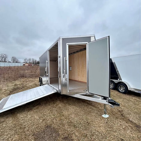 Custom 7x16 aluminum enclosed trailer built to order with flexible features and premium construction.