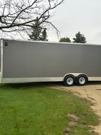 Durable 8.5x26 galvanized enclosed trailer with 10K GVWR, tandem axles, ramp door, and LED lighting—ideal for contractors and hauling.