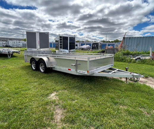 2025 used ENBEK 7x16 aluminum utility trailer passenger side front angle view
