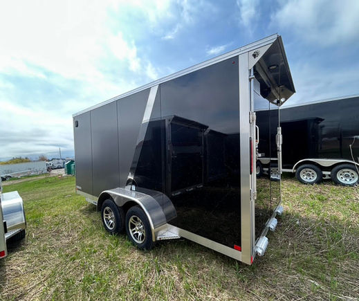 7x16 aluminum enclosed trailer with two-tone siding