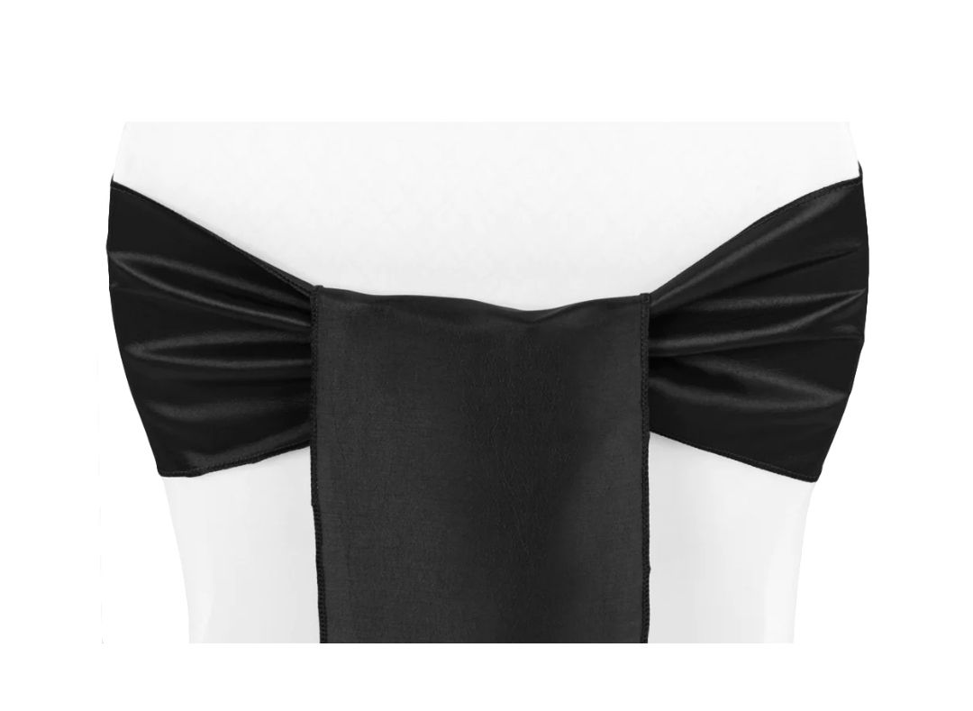 Black Taffeta Chair Sash