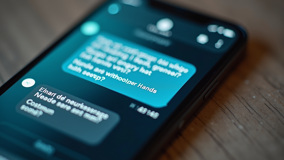 Close-up view of a smartphone screen showing an AI-powered chatbot conversation